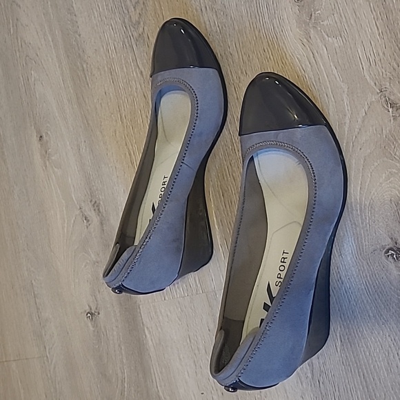 Anne Klein Sport Black Wedge Slip On Rubber Support 3” Wedge Shoe Size 8.5 - Picture 2 of 8